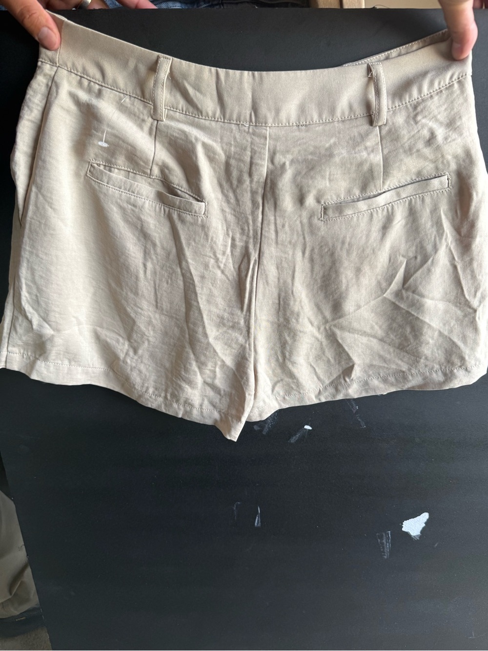 Beige Pleated Mini Skirt - Picture 2 of 2